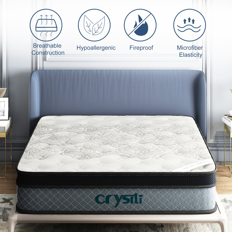 Crystli 12'' Memory Foam MediumFirm Pillow Top Hybrid Mattress with